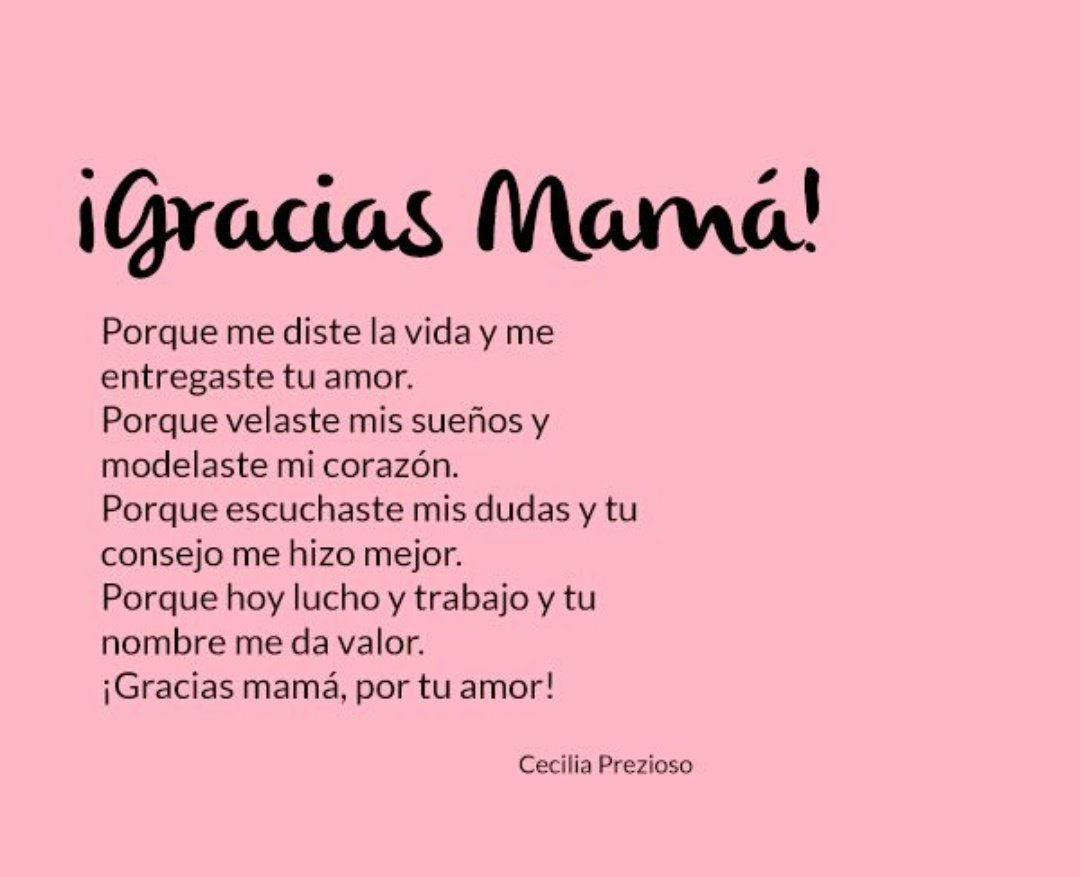 ¡Feliz día a todas aquellas guías de todos nosotr@s!
¡Feliz día de las madres!
Buena noche, mamá.