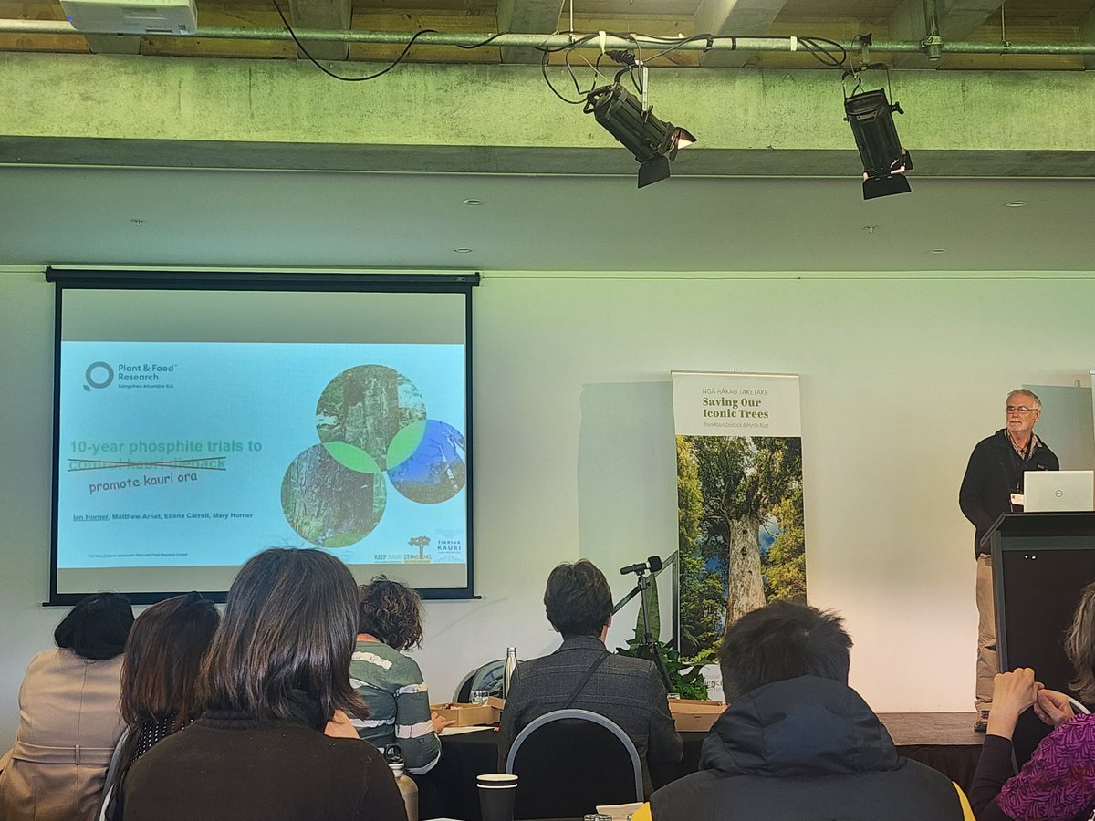 Ian Horner from @plantandfood promoting the theme #kauriora changing the focus #kaurilands2023 #forestprotection