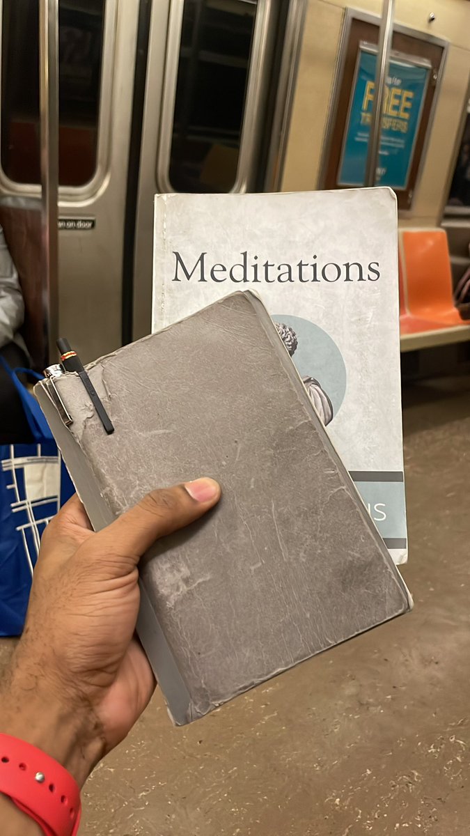 If you left your almost-full journal and a copy of Aurelius’ “Meditations” on the Q train, DM me so I can send them back to you. I know I’d be heartbroken if I lost my diary.