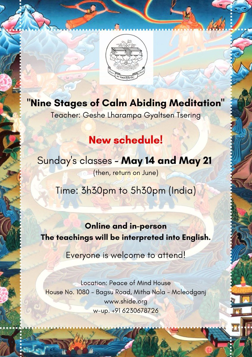 bobbydevito's tweet photo. Geshe Gyaltsen is teaching the Nine Stages of Calm Abiding, and the classes are streamed and shared online if you care to join in 🙏 #freetibet #IStandWithDalaiLama #shide https://t.co/Lvp5Qu0h9s