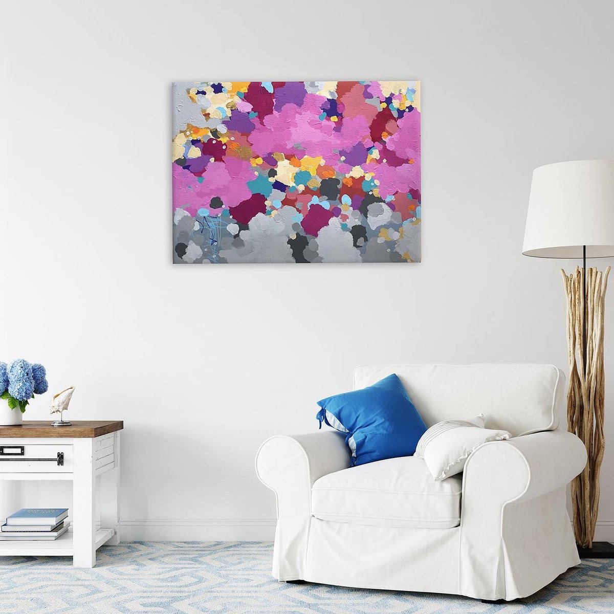 This painting is called “Transitions.” 

He has made everything beautiful in its time. He has also set eternity in the human heart; yet no one can fathom what God has done from beginning to end. -Ecclesiastes 3:11
.
.
 #interiordesignart #artforsale #artforyourhome #abstractpaint