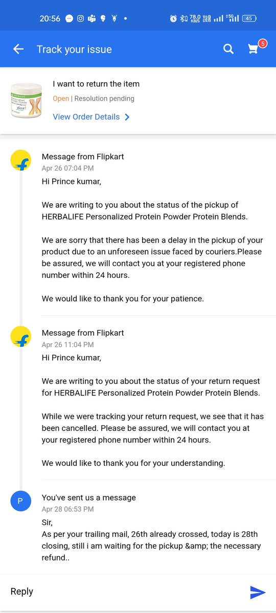arpeaks's tweet photo. @flipkartsupport @flipkartsupport without actually resolving the concern you are mentioning as it is resolved, still i haven't received the refund @_Kalyan_K pl look into it &amp; take very strict action against your fraud seller, who is playing with the health of your valuable customers. https://t.co/pPWnL8M5AF