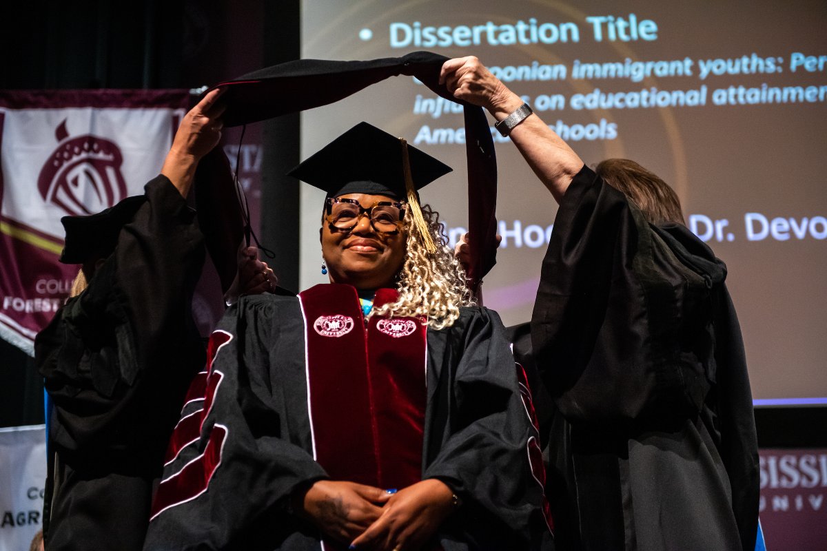 msstate's tweet photo. Join us in congratulating our newest doctoral graduates! 👏 We are so proud of your hard work and dedication leading up to this incredible achievement. #MSStateGrad23 https://t.co/gtB06Xs4uQ