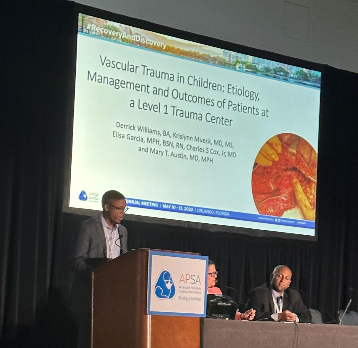 Mary Austin (@maustinpedisurg) on Twitter photo Proud of this rockstar <a href="/McGovernMed/">McGovern Med School</a> MS3, Derrick Williams, for taking this project from inception to presentation at #APSA23! #pedsurgbestsurg <a href="/UTH_Pedisurg/">UT Pediatric Surgery</a> Proud of this rockstar <a href="/McGovernMed/">McGovern Med School</a> MS3, Derrick Williams, for taking this project from inception to presentation at #APSA23! #pedsurgbestsurg <a href="/UTH_Pedisurg/">UT Pediatric Surgery</a>