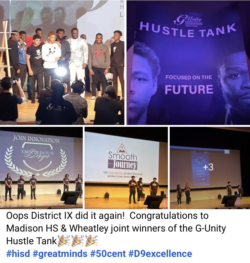 Excellent business ideas from all G-Unity participants!  Congratulations to joint winners ⁦<a href="/MadisonHS_/">James Madison High School</a>⁩  and ⁦<a href="/WeLoveWheatley/">Phillis Wheatley High School</a>⁩ 🎉🎉🙌🏾🙌🏾. #hisdstrong💪🏽