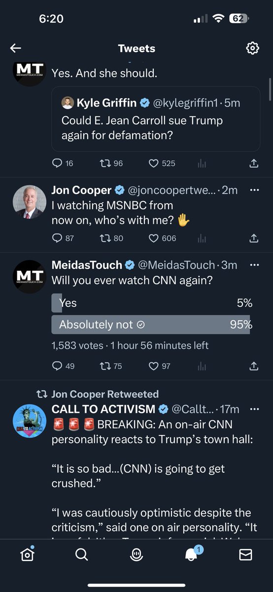 AliciaHollinger's tweet photo. @CNNPolitics @ZaleskiLuke And here are some key moments on Twitter. Why are you platforming a convicted sex offender treasonous lying indicted criminal? #BoycottCNN #WatchMSNBC https://t.co/FG1DvqXt3w
