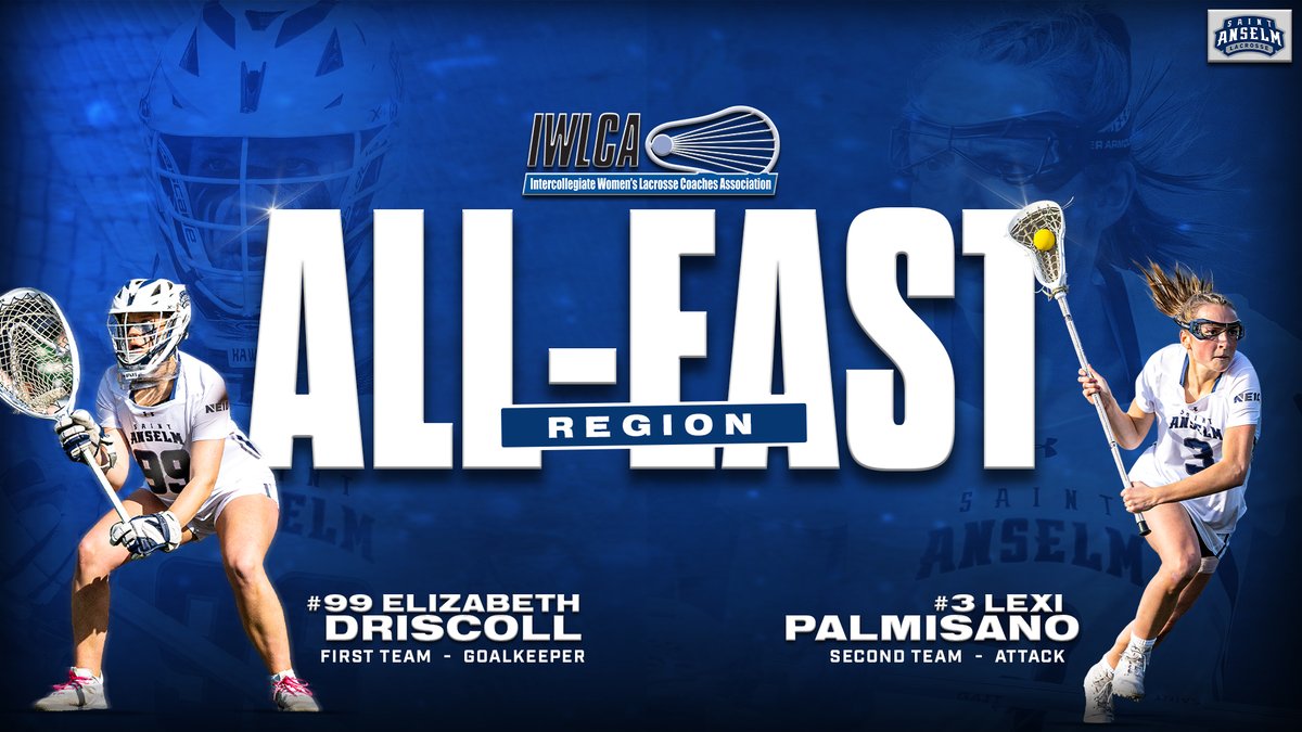 Sophomore Elizabeth Driscoll and senior Lexi Palmisano have been named to the @IWLCA All-East Region Teams! Driscoll collected First Team accolades while Palmisano secured a spot on the Second Team!

🔗: saintanselmhawks.com/news/2023/5/10…

#HawksSoarHigher #NE10EMBRACE