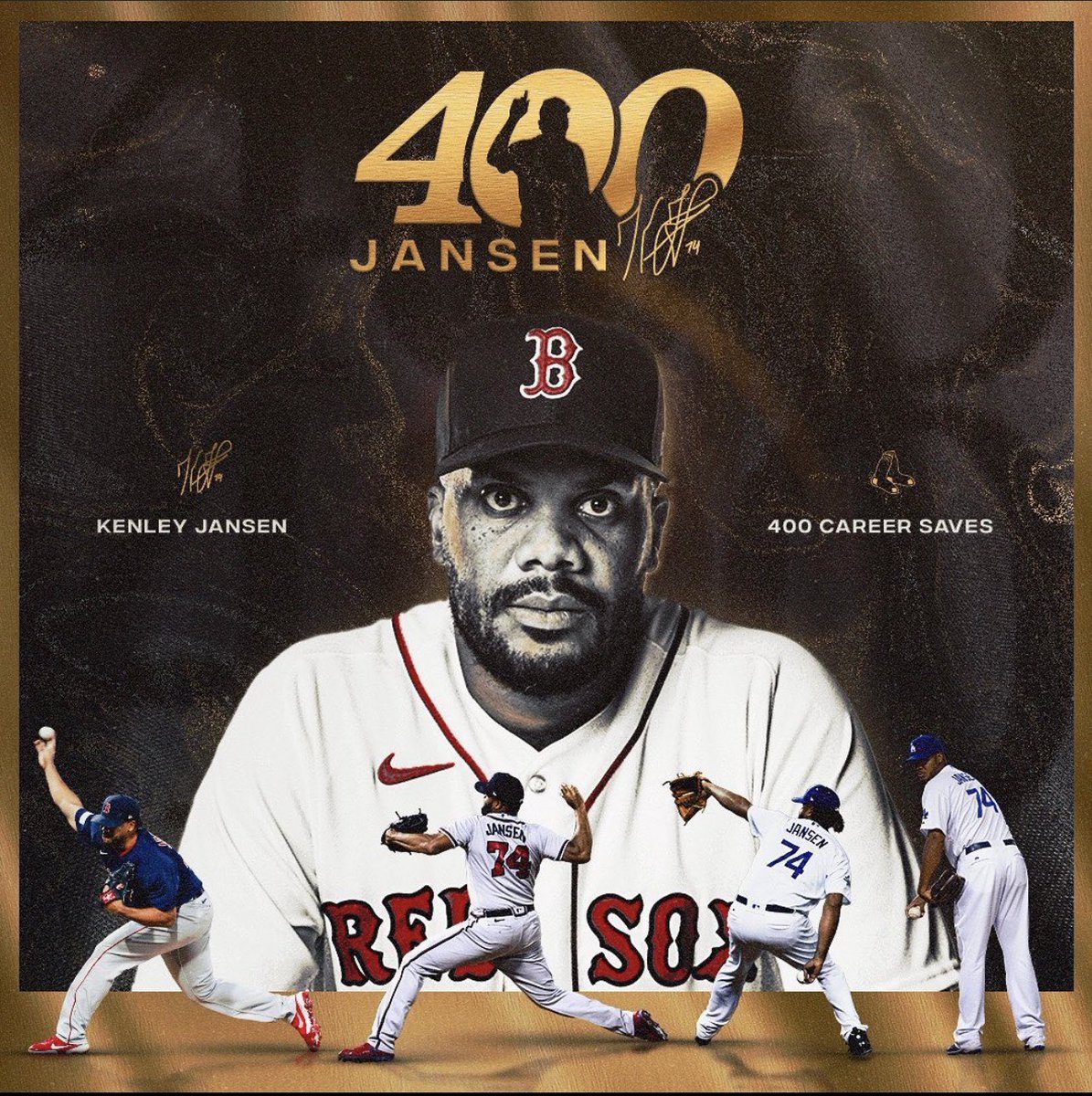 redturn2's tweet photo. 400 saves for the big guy! So proud of you brother and all the hard work you have put into this accomplishment! You’re are now cemented in @mlb history and no one can take that away from you! 💪🏽 #99’s 😳 @kenleyjansen74 

 https://t.co/P9KDz6afuW https://t.co/Plh4lDKgHe