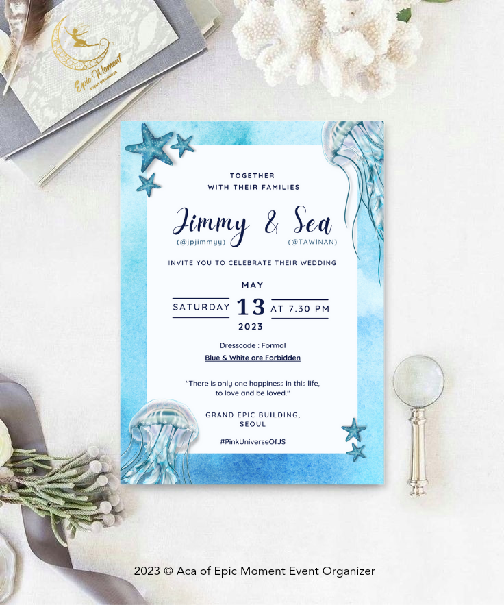 MOMENTDEPIC's tweet photo. ⠀
⠀
𝐖𝐄𝐃𝐃𝐈𝐍𝐆 𝐈𝐍𝐕𝐈𝐓𝐀𝐓𝐈𝐎𝐍
⸻
𝑱𝒊𝒎𝒎𝒚 &amp; 𝑺𝒆𝒂
invites you to celebrate their
happiest day on:

May, 13th 2023 | 7.30 PM
Grand Epic Building
Seoul, South Korea
with formal attire
#PinkUniverseOfJS
⠀
⠀ https://t.co/FK97IXrISM