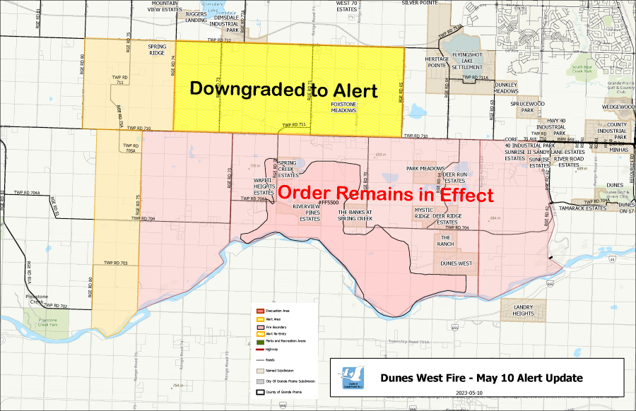 County of Grande Prairie on Twitter "Specific areas of the evacuation