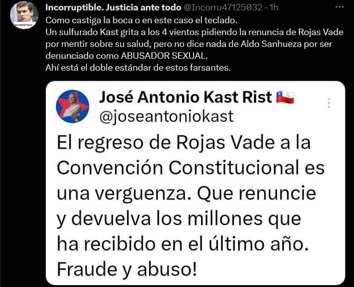 Panchitadelsur's tweet photo. Exijamos ahora que renuncien los delincuentes de ultraderecha que fueron electos ,pero no al partido,si del cargo de constituyentes!! https://t.co/6ATUNGZc0k