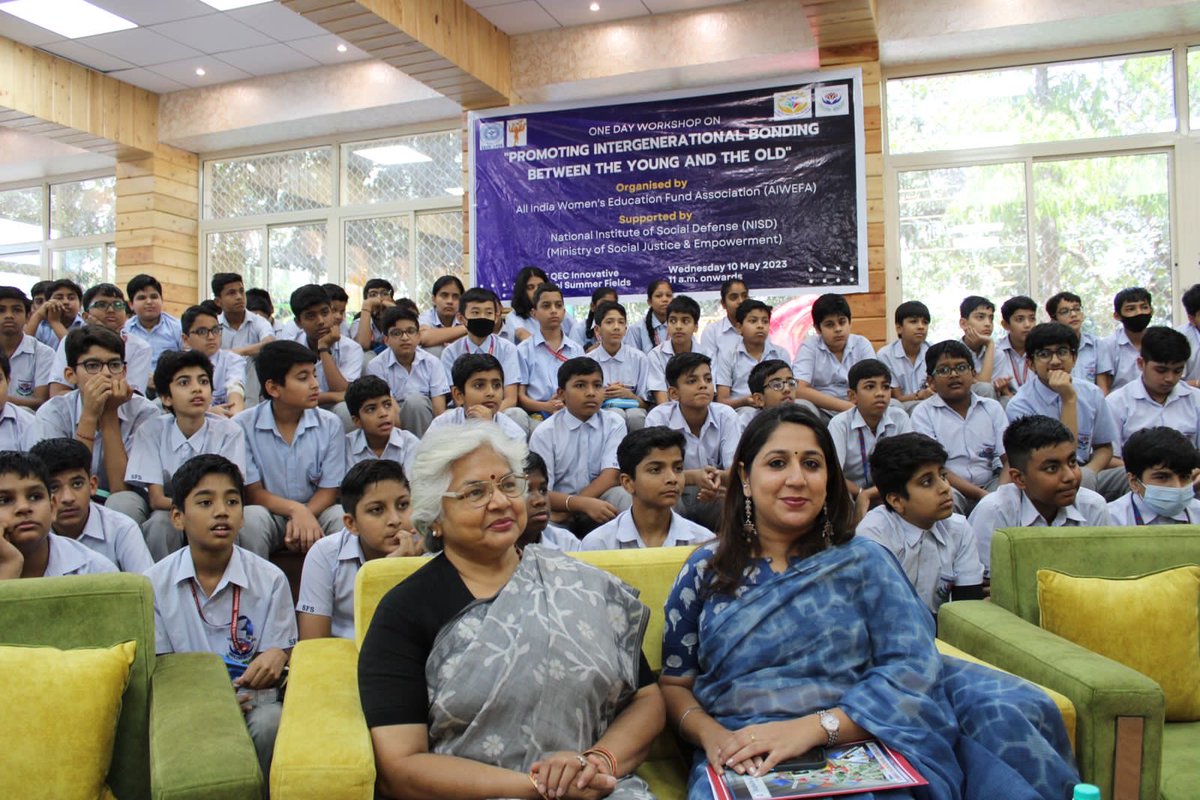 Professor Renu Malviya conducting workshops in DLF QEC schools on adolescence well being