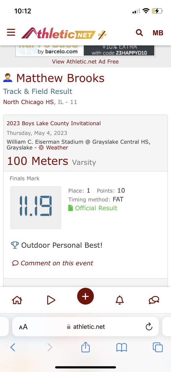 Mbrooks8124's tweet photo. Lake county 100m champion
Time:11.19  @nccusd https://t.co/ymWR8WWPAQ