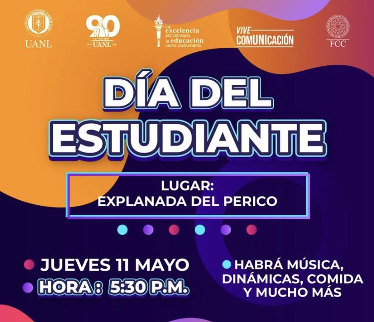 Y tu ya te enteraste del festejo del día del estudiante? 👀 
<a href="/fcc/">FCC</a> <a href="/uanl/">UANL</a> @explorandomederos 

Ven, diviértete y explora