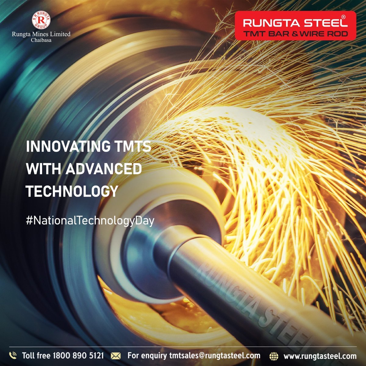 On this #NationalTechnologyDay, we at #RungtaSteel, proudly celebrate the transformative power of technology in the #SteelIndustry.
#FoundationSahiTohFutureSahi #EkdumSolid #RungtaSteelTMTBars #TMTBars #WireRods #RungtaMines