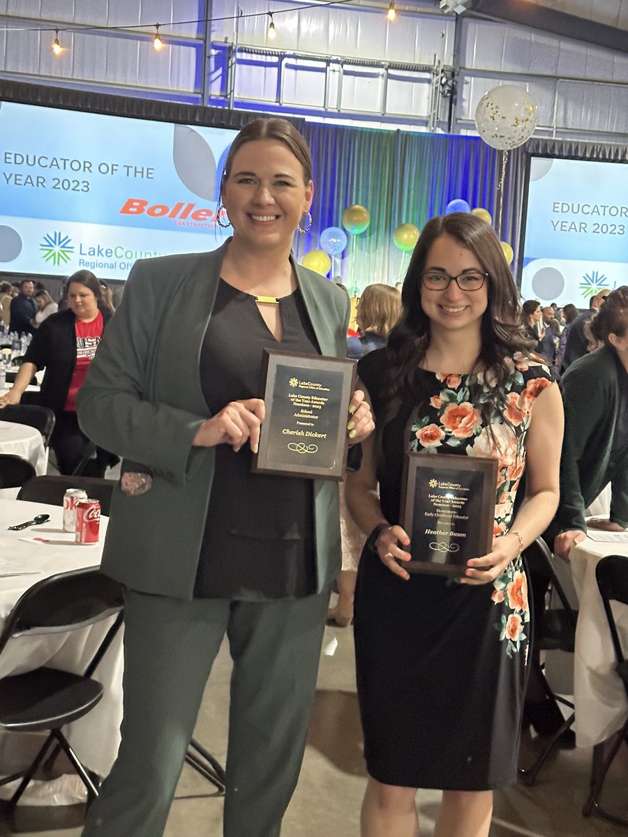 It was a wonderful evening to recognize these 3 incredible ladies at the Lake County Educator of the year awards! Miss Baum <a href="/SuperheroFourth/">Mrs. Martinez</a>,
Mrs. Dickert <a href="/CherishDickert/">Cherish Dickert</a>, and Mrs. Sorensen <a href="/ccstechs/">Sherri Sorensen</a> are CCS winners everyday! #ccs118life