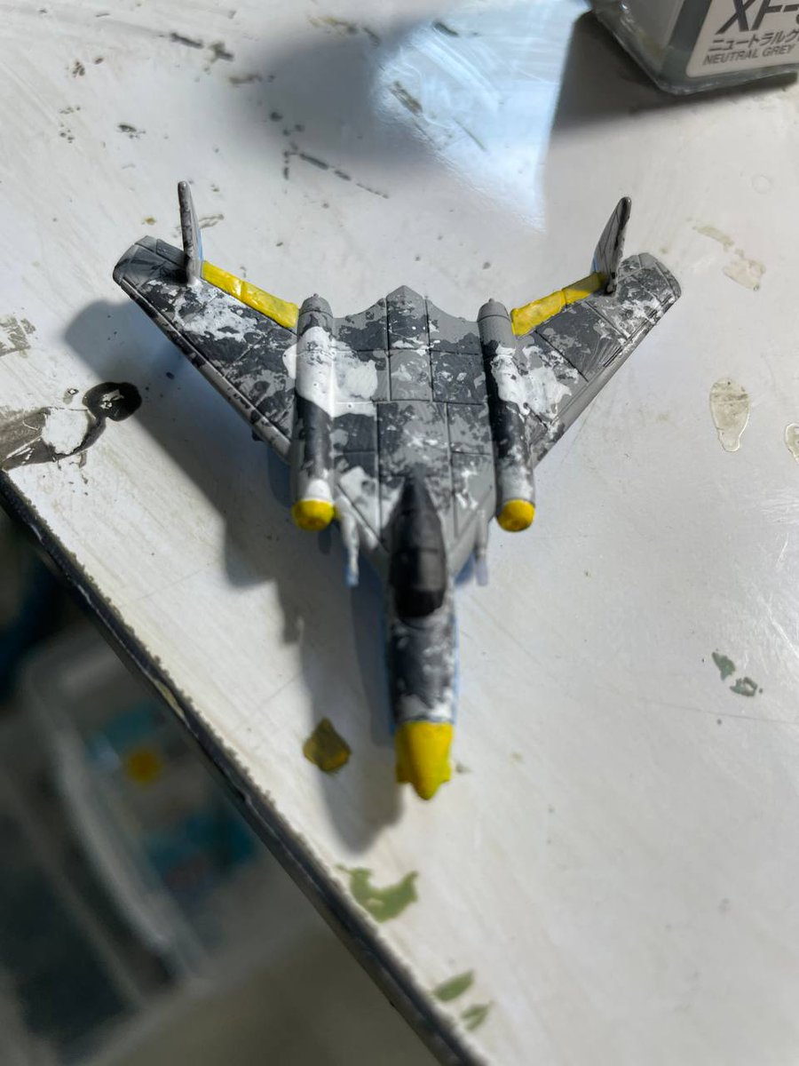 MarkusGeiger16's tweet photo. Before matt varnish and glossy cockpit treatment. A prototype jet for our game Dockfighters https://t.co/xRbqt1vqQZ