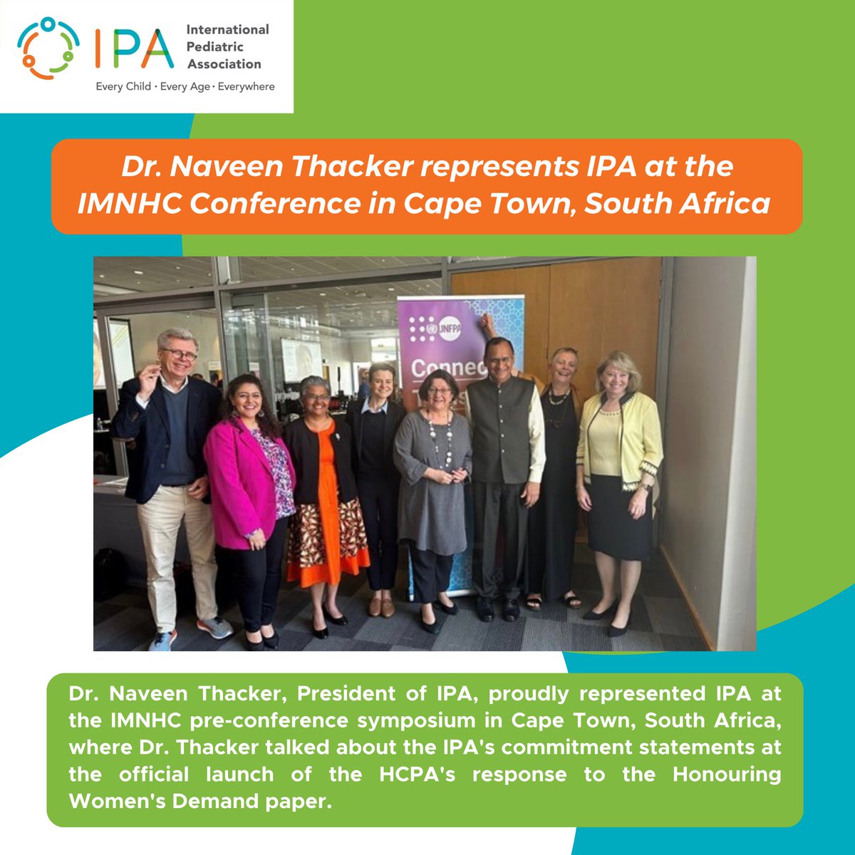 IPAWorldorg's tweet photo. The International Pediatric Association is proud to share dr. @naveenthacker's participation at the IMNHC conference in Cape Town, South Africa, where he represented IPA as the IPA President and as a panelist in the conference.
#IPA #IPAEventReport https://t.co/LvHlmY4pMr
