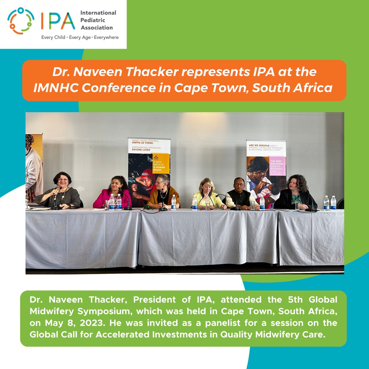 IPAWorldorg's tweet photo. The International Pediatric Association is proud to share dr. @naveenthacker's participation at the IMNHC conference in Cape Town, South Africa, where he represented IPA as the IPA President and as a panelist in the conference.
#IPA #IPAEventReport https://t.co/LvHlmY4pMr