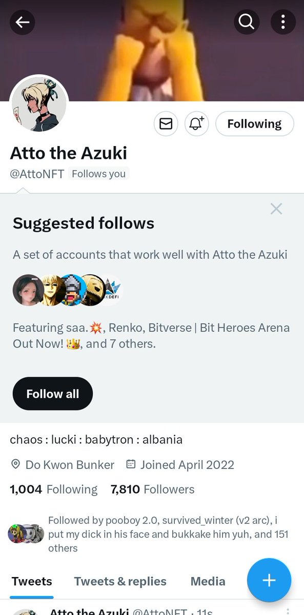 Ringofsaltt's tweet photo. We do some azuki follow azuki round this mf. #keepitwhite https://t.co/tB10mEHT5E
