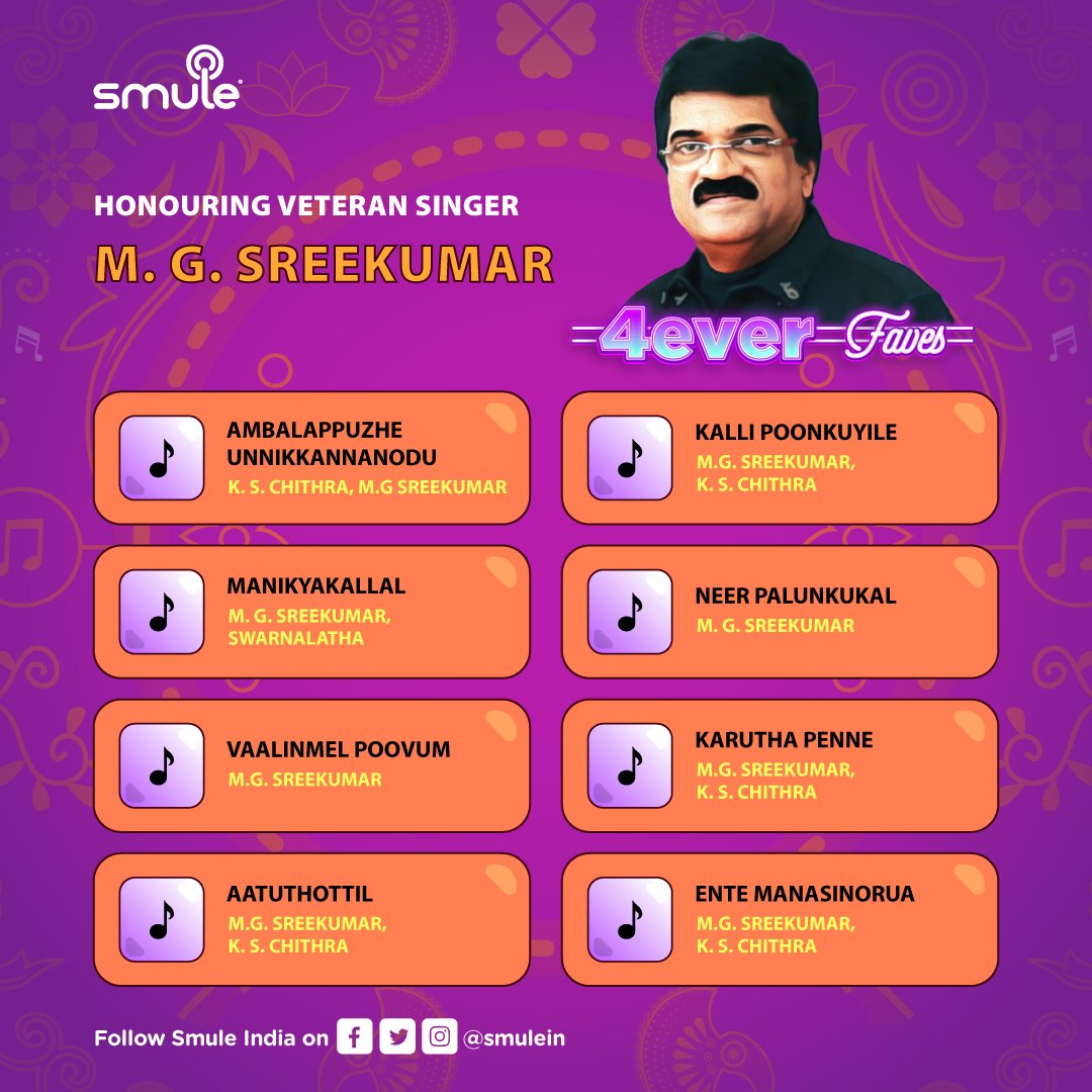 From Aatuthottil to Neer Palunkukal, we got hits by M.G. Sreekumar only for you to jam your heart out!🎤
Sing here- bit.ly/3M5L0Pu

#MGSreekumar #MalayalamSongs #Smule #App