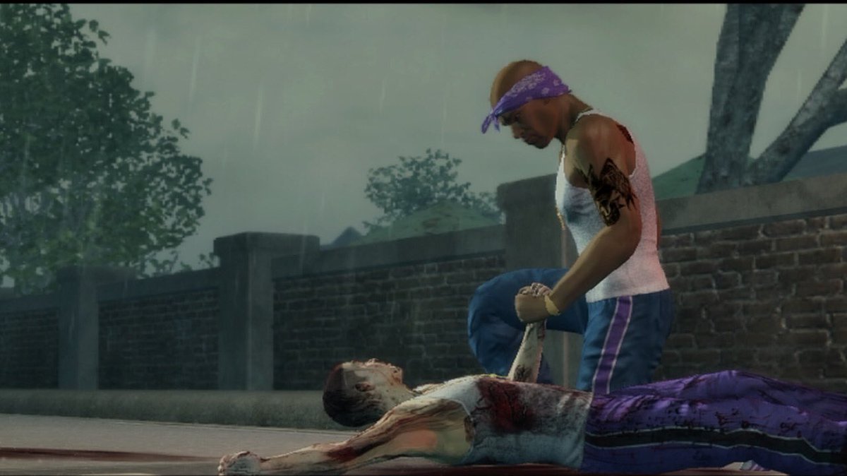 DoobusGoobus's tweet photo. Call it beating a dead horse. But the fact saints row 2 has a part where a rival gang drags your friend behind a semi truck, mutilating him to the point you have to put him down. And later in the reboot, you start the gang to "pay off student loans" is the most tone deaf shit. https://t.co/jAZrNu2ome