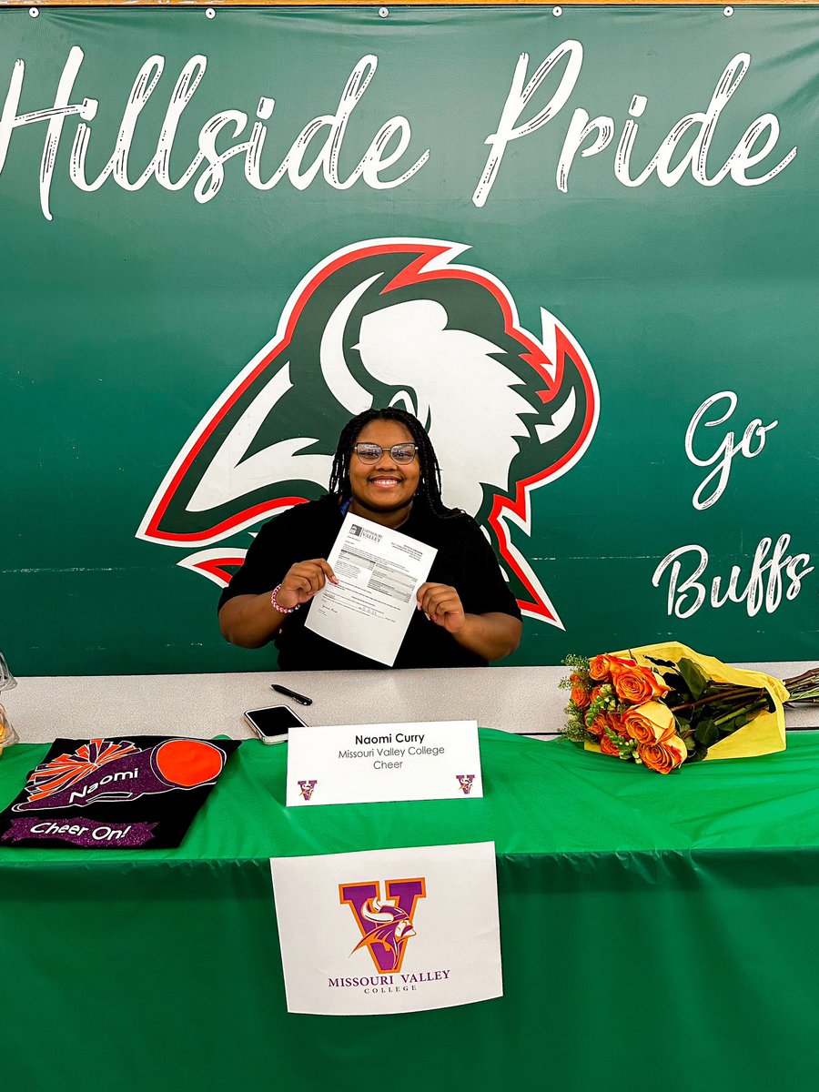 Congratulations to Naomi for signing today to cheer at the collegiate level at <a href="/missourivalley/">Missouri Valley College</a> We are so proud of you!! <a href="/SmokySports/">Smoky Hill Athletics</a>