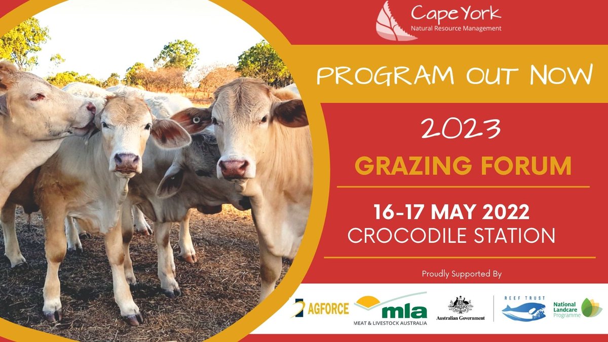 The 2023 Grazing Forum program is out now! For further information and to check out the fantastic lineup of guest speakers at this year's forum, please visit capeyorknrm.com.au/event/2023-04-… and download your copy now.