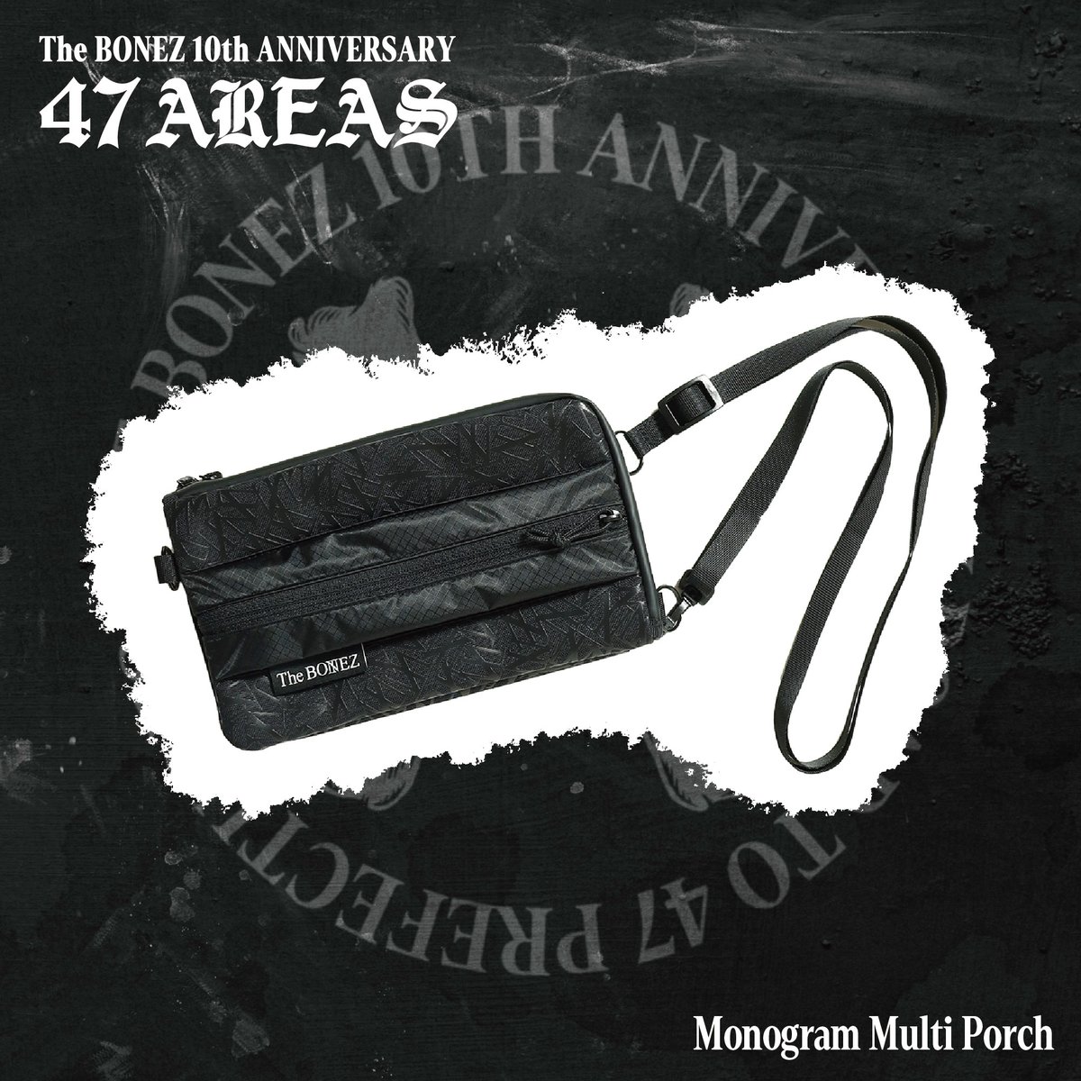 TheBONEZ マルチポーチ Monogram Multi Porch PRODUCT 全体に N ロゴ総柄をプリントした