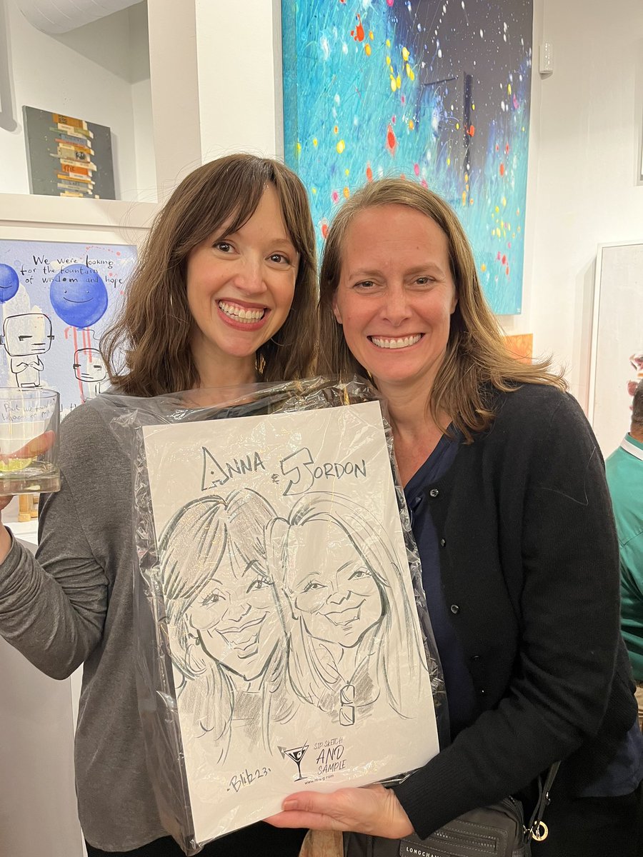 Thank you <a href="/MarketingSysGrp/">Marketing Systems Group</a>  for a lovely reception at #aapor #aapor23. Complete with caricature artist, Bruce.