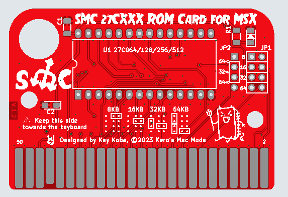 infinity5750's tweet photo. I designed a simple ROM card for MSX. I've never had an MSX before, so I'm finally starting to understand how it works...27C256 and 27C512 are often used for Mac and AppleII.
#MSX #SatanicMacClub https://t.co/IThuDYvZ9z