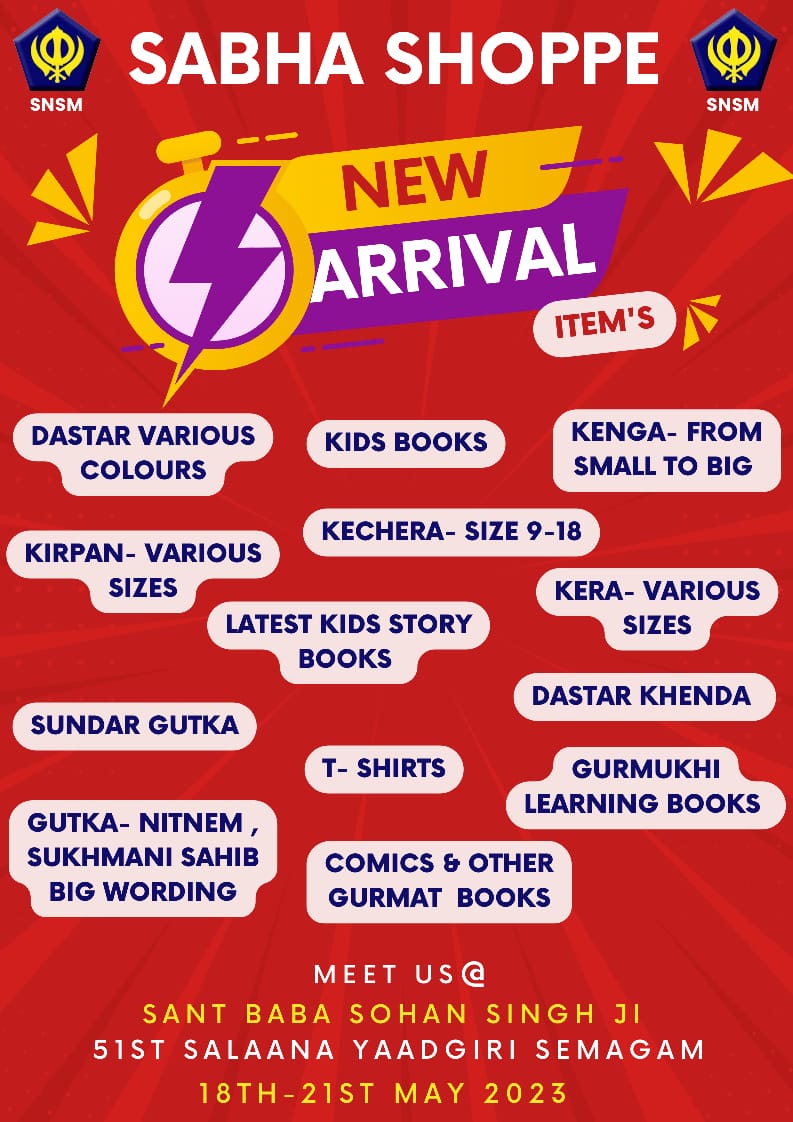 sikhmalaysia's tweet photo. Join the #SabhaShoppe team during the SANT BABA SOHAN SINGH JI 51ST SALAANA YAADGIRI SEMAGAM from 18th - 21st May 2023 for an amazing shopping experience! Our team will be showcasing our latest collection. Come by and say hi! https://t.co/rdvDyJlLK2