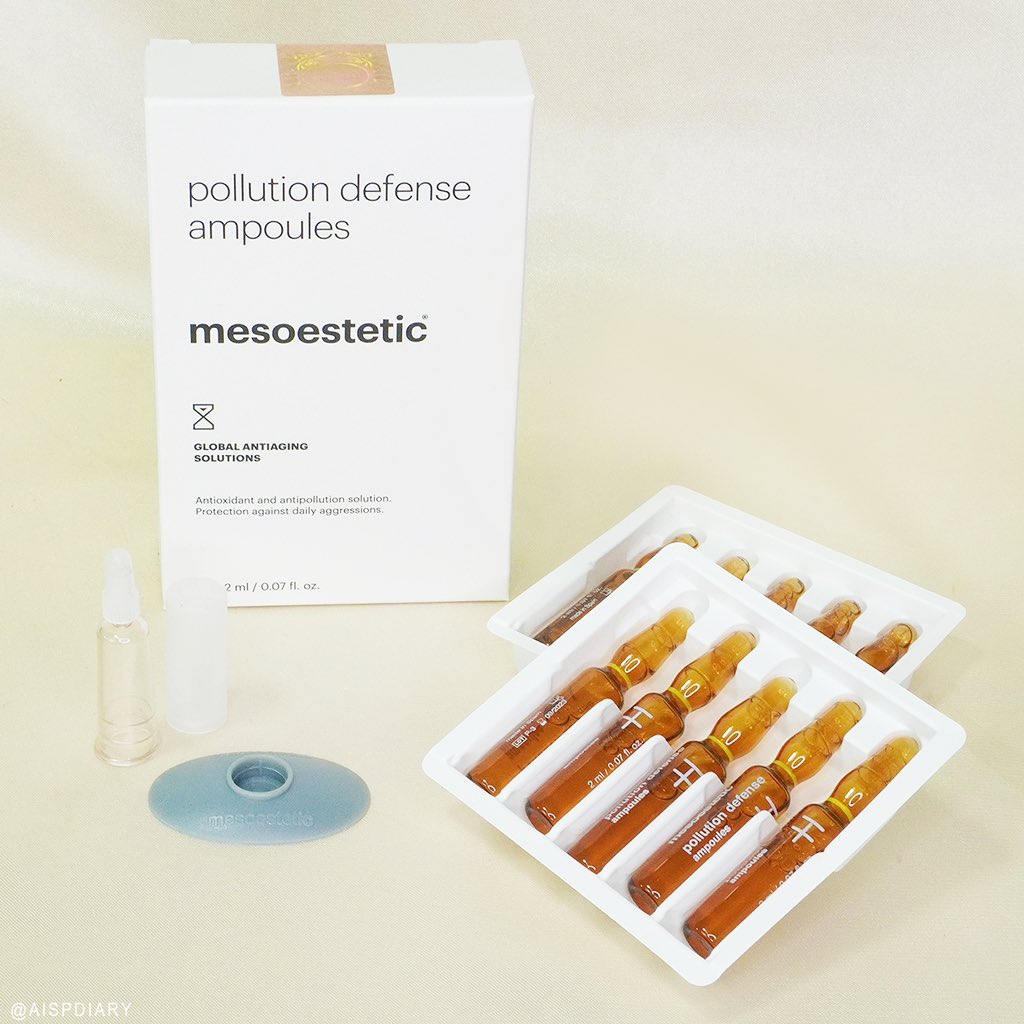 aispdiary's tweet photo. ถึงจะมีฝนบ้าง แต่ pm 2.5 ไม่หายไปเลย ตัวช่วยจาก @mesoestetic_th #pollutiondefense แอมพลูช่วยปกป้องผิวจากฝุ่น ควัน จากวิตามินบี 3 ที่ให้ผิวแข็งแรง เน้นใช้ตอนเช้า เพราะผิวต้องออกไปเผชิญโลก เนื้อใส บางเบา ทาปั๊บซึมปั๊บ 1 ขวด ทาได้ทั้งหน้าและคอ #แอมพลูกู้ผิว #mesoesteticthailand https://t.co/rwQSStTKjV