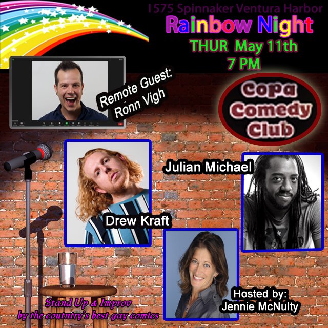 Must B something 2 that Mercury in Retrograde-Roxanna Ward has 2 reschedule her "Remote Queer" appearance BUT we have LIVE from LAS VEGAS, Ronn Vigh!  Still an amazing line up so if you're in Ventura COME ON OUT.  If not, check us out at:
youtube.com/jenniemcnulty
#lgbtqcomedy