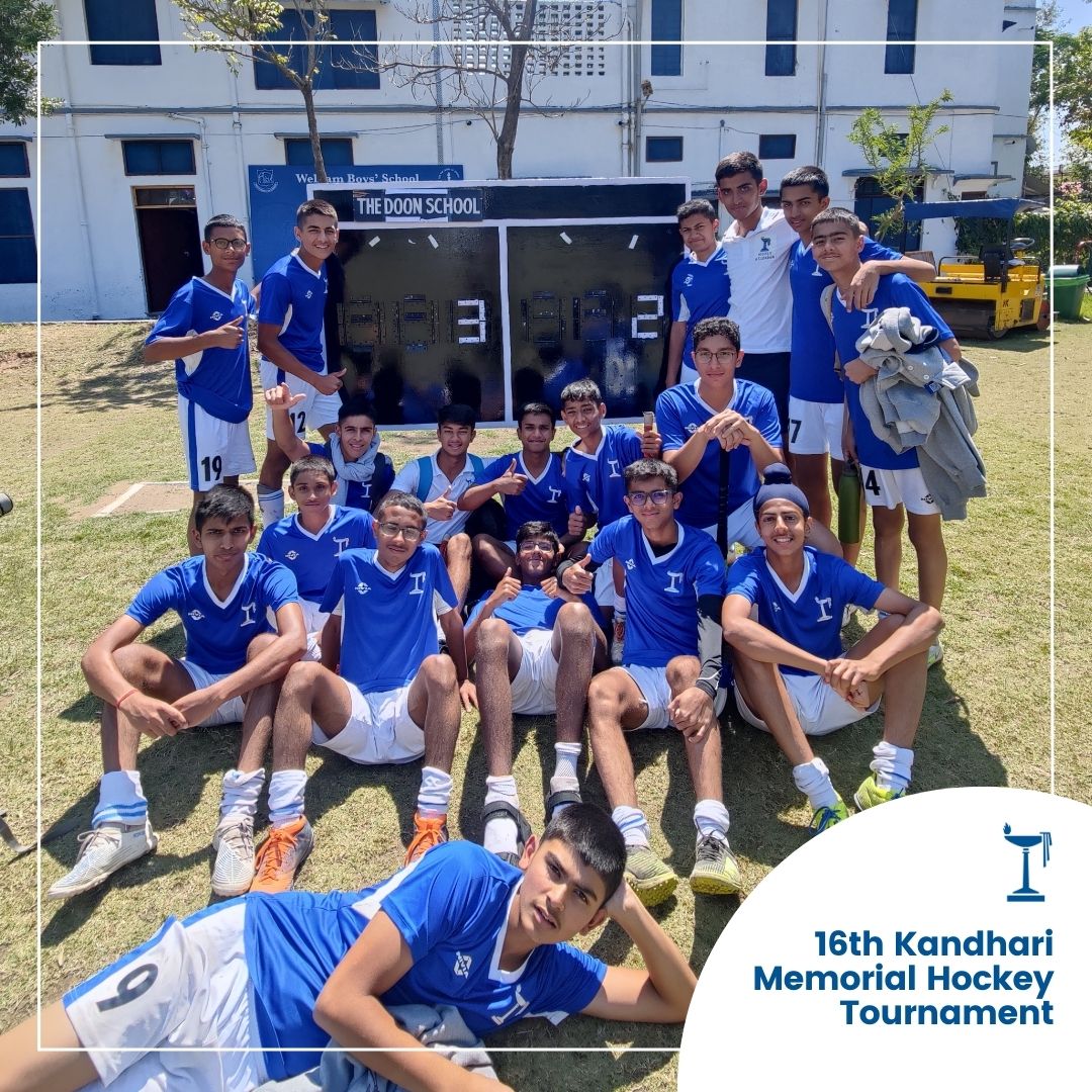 The_Doon_School's tweet photo. #TheDoonSchool Hockey Team shines bright at the 16th #KandhariMemorialHockeyTournament 2023 held at Welham Boys School Dehradun! Securing the Runners-up position.
Special shoutout to Harsh Agrawal, who was awarded the Best Player trophy! #SportsAtDoon https://t.co/7b8IVyBHM6