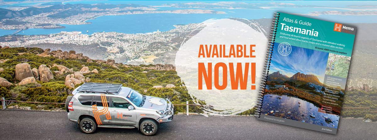 Hema's new Tasmania Atlas and Guide is now available. This comprehensive guide features detailed maps, walking trails, 4wd tracks, travel tips, and must-visit destinations in Tasmania. Available now from hemamaps.com or your local outdoor retailer.