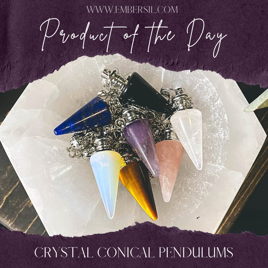 EmbersilTB's tweet photo. ๐โจ Have you tried using a crystal pendulum for divination or energy healing? Share your experiences in the comments below and let's start a conversation about these magical tools!ย #crystalpendulumย #divinationย #energyhealingย #intuitionย #magic https://t.co/b6mGyj9jEC