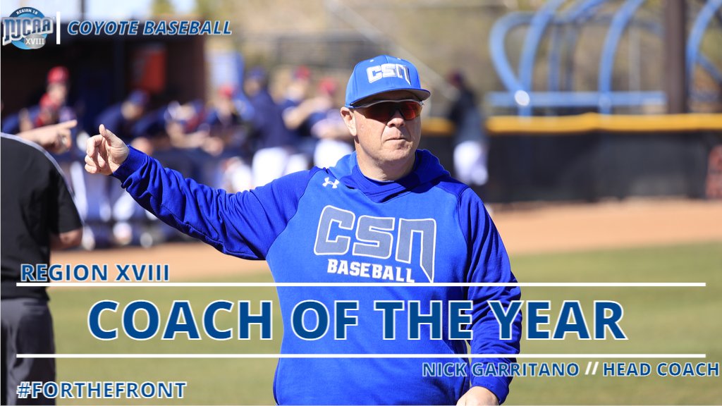 The Coyote Family would like to congratulate our skipper Nick Garritano on being selected as the 2023 Region XVIII Coach of the Year. 
🐺⚾️ #ForTheFront