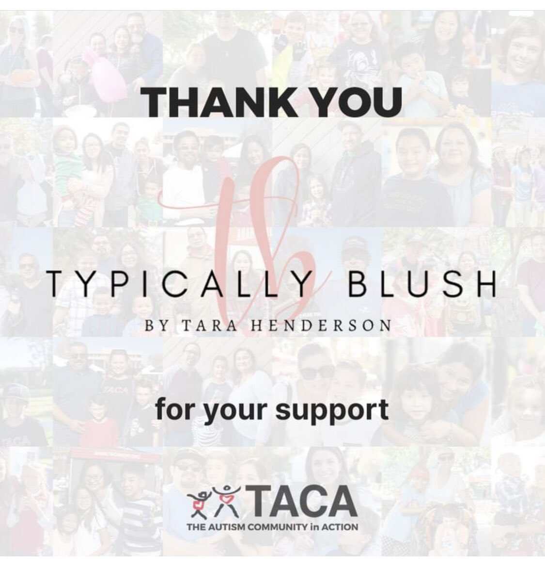 TACAfoundation's tweet photo. Thank you #TypicallyBlush for helping TACA help families #autismhelp = #Autismhope https://t.co/pReU5HR7kh