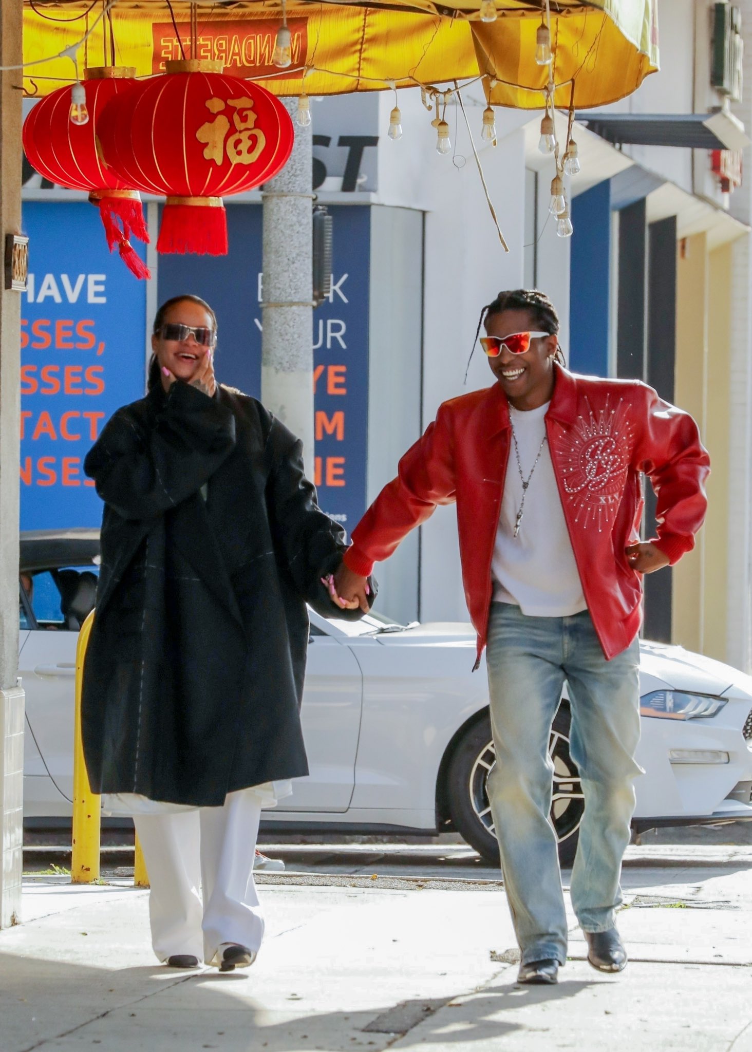 val on X: "rihanna and a$ap rocky in los angeles today https ...