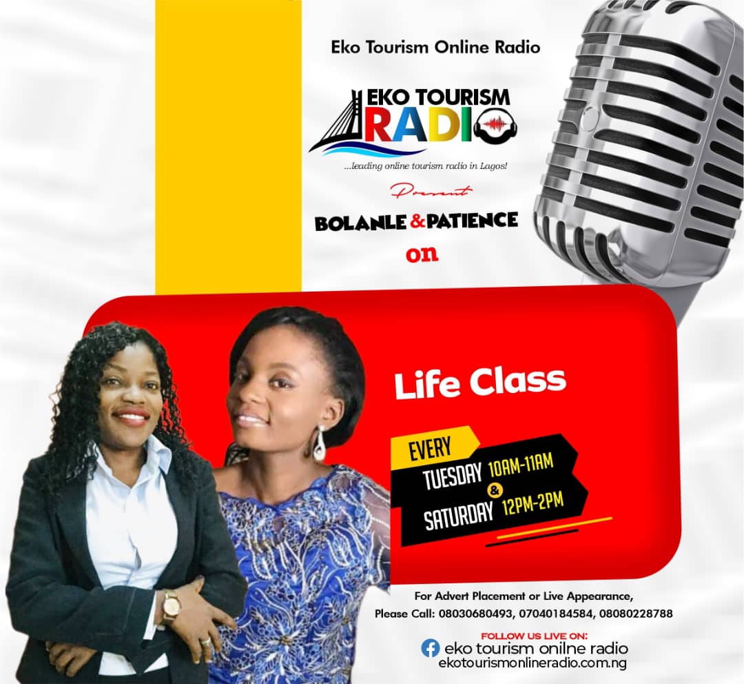 Meet our Presenters, Life Class every Saturday on Eko Tourism Online Radio.
Click here to follow us and be part. ekotourismonlineradio.com.ng