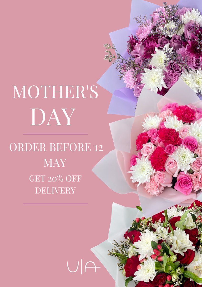 Celebrate Mother’s Day with one of our beautiful bouquets 🌸

Packages available on Instagram: instagram.com/ula.gifting?ig…