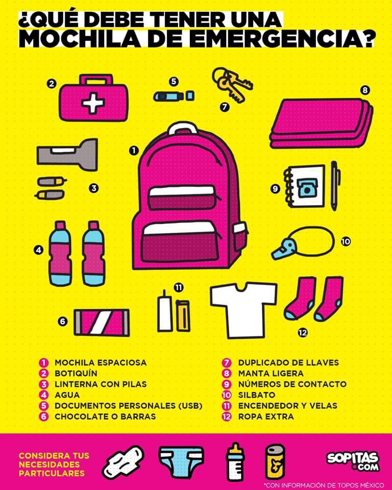 Recuerden que es importante estar prevenidos para cualquier emergencia, ¿ya tienen su mochila de emergencia? 👀
#Sismo #CDMX