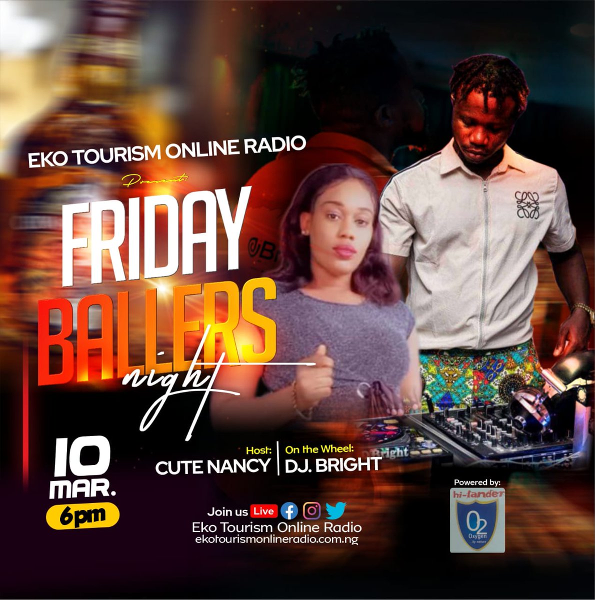 Meet our Presenters, Ballers Night every Friday on Eko Tourism Online Radio.
Click here to follow us and be part. ekotourismonlineradio.com.ng