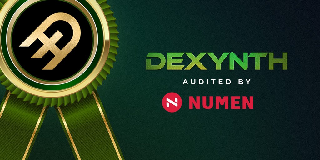 🎉DEXYNTH has been audited!! The auditing of DEXYNTH platform has been successfully completed by @numencyber, the leading #Web3 security team!🔒💻 Find the reports here: numencyber.com/resources/audi… #DEXYNTH #Audit #DeFi #Security