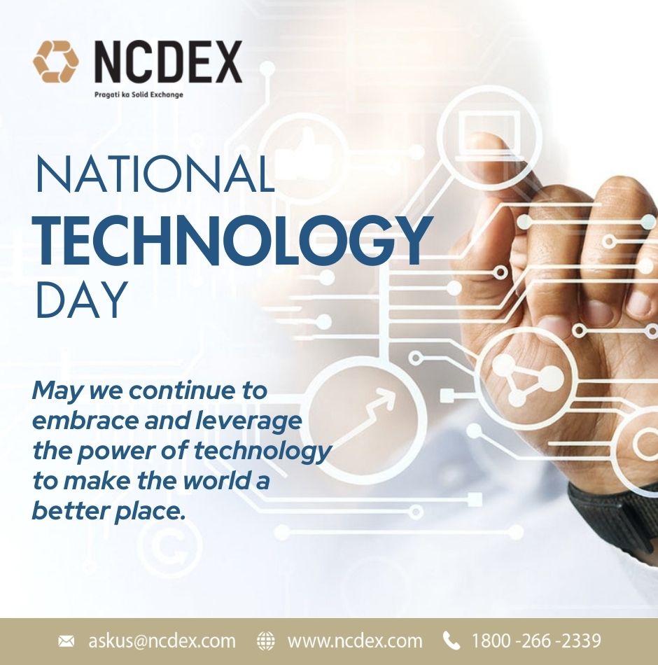 ncdexofficial's tweet image. Wishing you a very happy National Technology Day! 
#technology #technologydevelopment #commoditymarkets
@nerl_repository @NICR_INDIA @NCDEXeMarkets