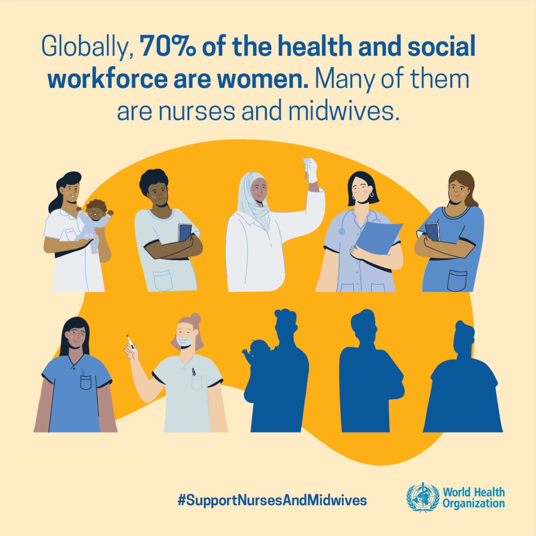 Achieving #HealthForAll will depend on the enough number of well-trained & educated, regulated, & well-supported nurses and midwives. 

They should receive pay and recognition that is equivalent to the services & the quality of care that they provide. 

#SupportNursesAndMidwives