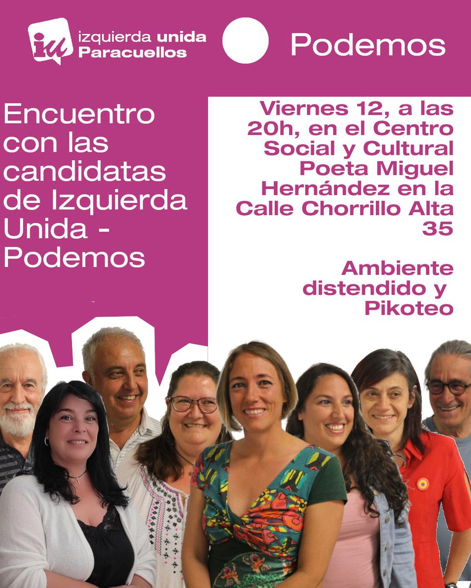 BeersNoelia's tweet photo. El viernes nos vemos en el local 😉
@IUPARACUELLOS @Lucolifer
@nadiarope772
 @GermanBasoa @FranGallRuiz
 #28M
#JuntasTransformamosParacuellos
#IzquierdaUnida
#Podemos https://t.co/7BOcZCFwcj