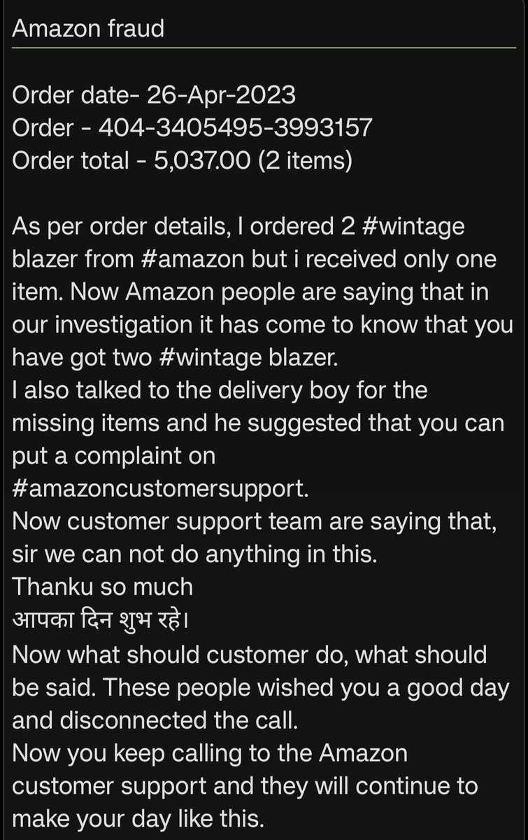 #Amazon #amazonsell #amazonseller #AmitAgarwal #ManishTiwary #AmazonIndia #Wintage #fraud #amazoncustomersupport #amazonfraud 
 #consumercourt #consumerforum
#Consumerredressalcommissions