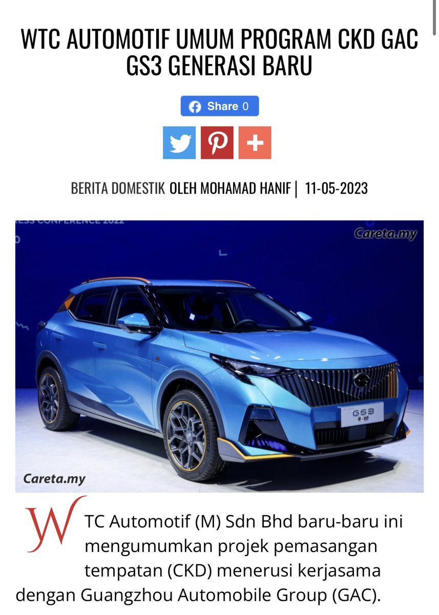 HezeriSamsuri's tweet photo. Wow… CKD by Tan Chong. 
Berapa harga agak agak? 
Enjin 1.5L turbo 174hp and 270Nm with 7-speed DCT. 
Tahun depan baru start jual kat Malaysia.

https://t.co/cC4EKCpFNo https://t.co/u8oj3kep4U